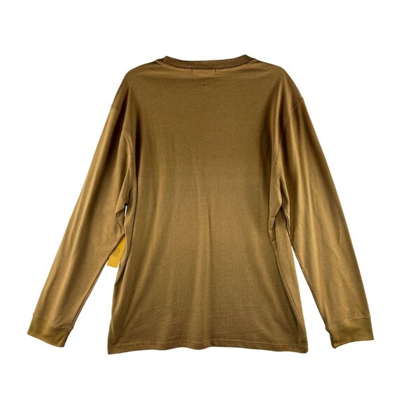 Lee Mens Large Classic Fit Long-Sleeve T-Shirt British Khaki 60% Cotton 40% Poly - Picture 2 of 10